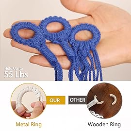 YKBU Stuffed Animals Hammock Corner Hanging Net for Macrame Stuffed Animal Storage Plush Toy Holder Toy Organizer for Boho Nursery Playroom Bedroom Kids Room Decor (blue, Large)