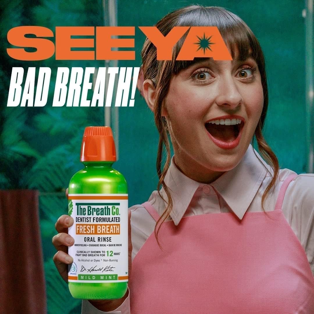 The Breath Co. Enjuague Bucal Fresh Breath Oxigenante – Sin Alcohol – Sabor Menta Suave - 3 Unidades