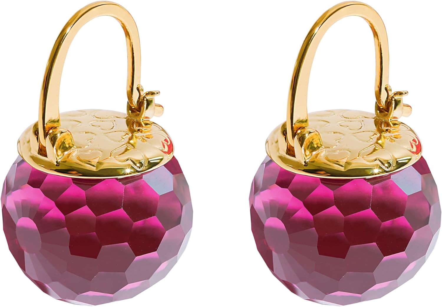 Crystal Earrings for Women, Sparkly Austrian Crystal Disco Ball Earrings, 18K Gold Plated Post Drop Earrings with Colorful Spheres, Hypoallergenic & Lightweight, Ideal Gift for Her