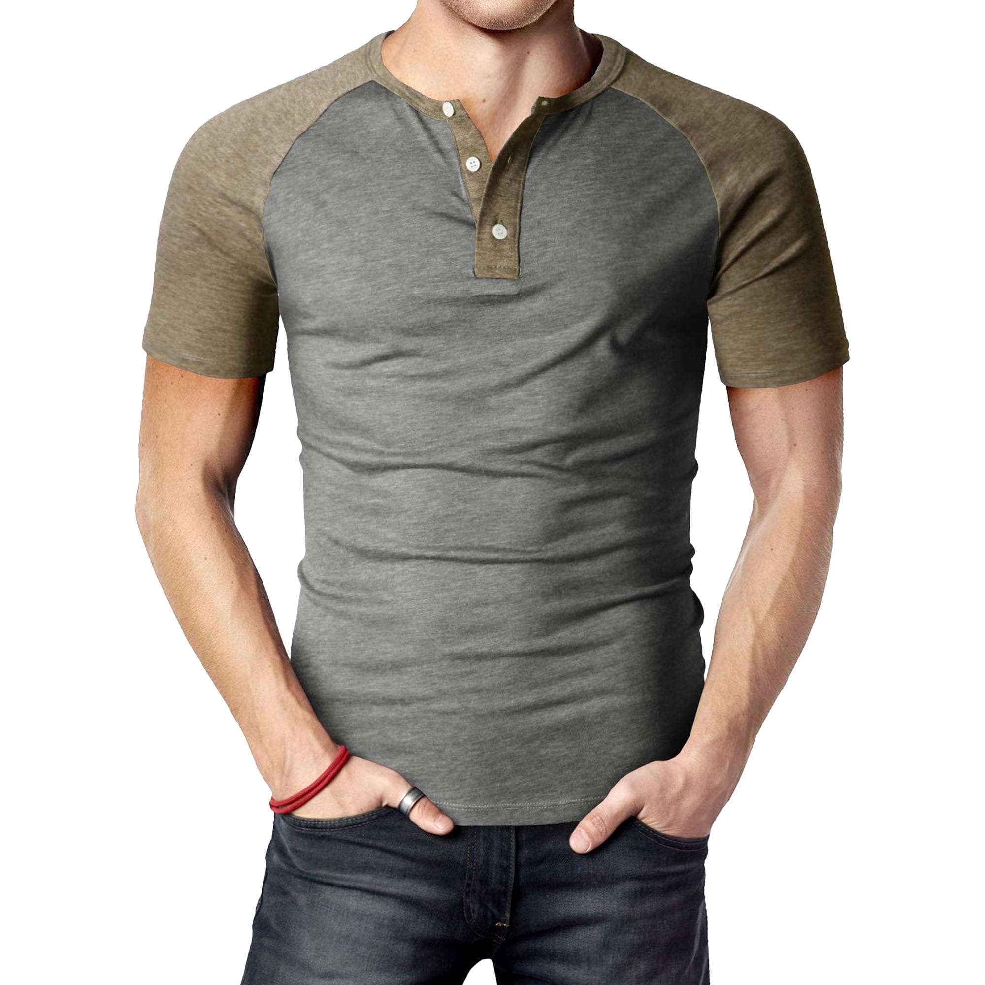 Men Casual Jogging Fitness Shirts Classic Henry Collar Street Sport T Shirt Summer Classic Short Sleeve Pullover (Style5,3X-Large)