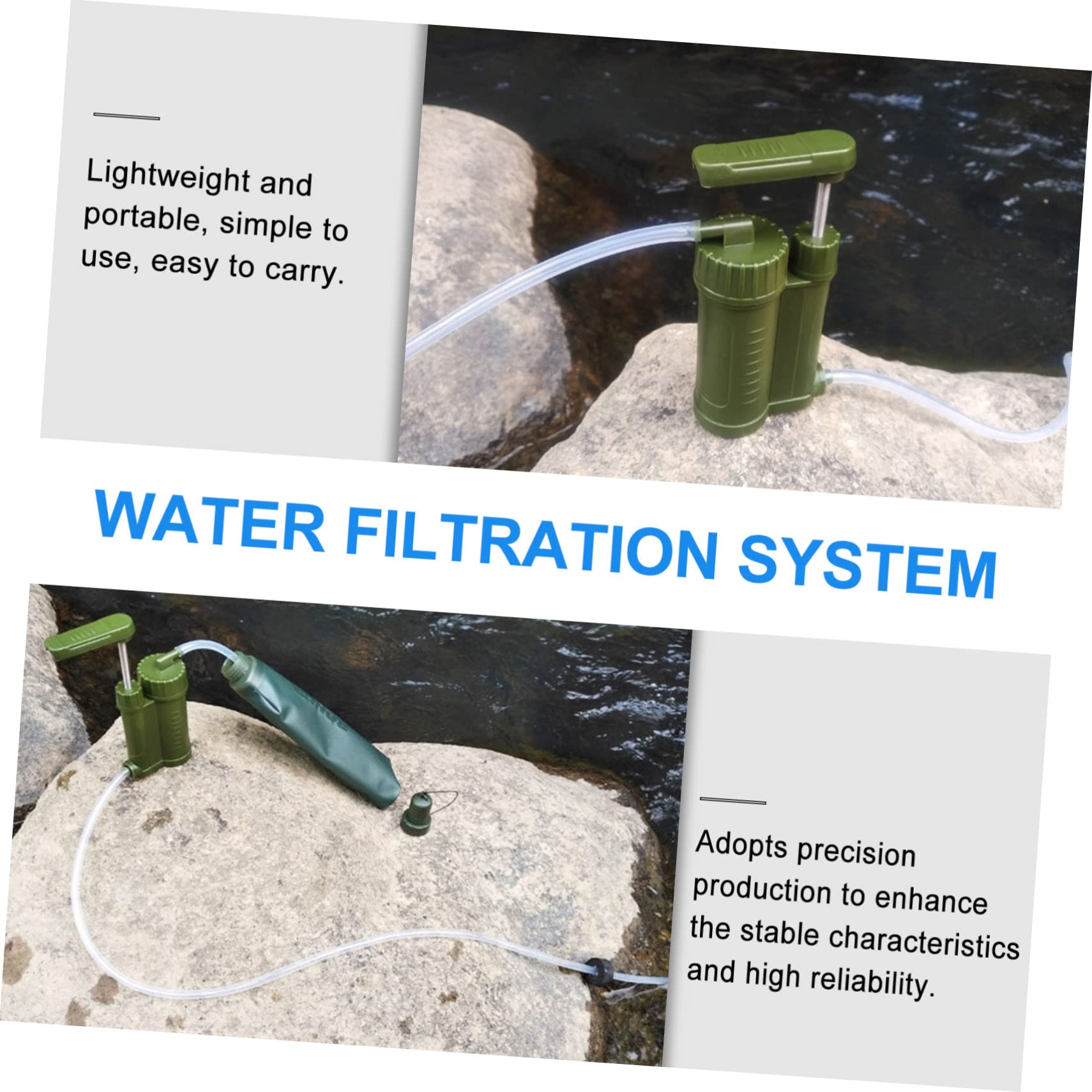 TOYANDONA 2 Pcs Camping Water Filter Pump Portable Water Purifier for Hiking Backpacking