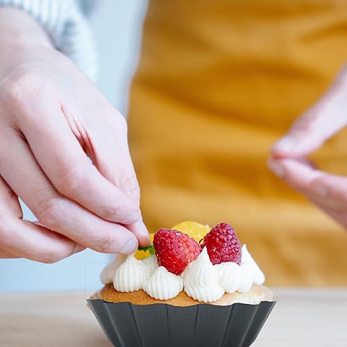 Miniatura 5 de Sartén antiadherente de 10 pulgadas con parte inferior extraíble, bandeja para quiche y pastel de acero al carbono, 1.1 pulgadas de profundidad,