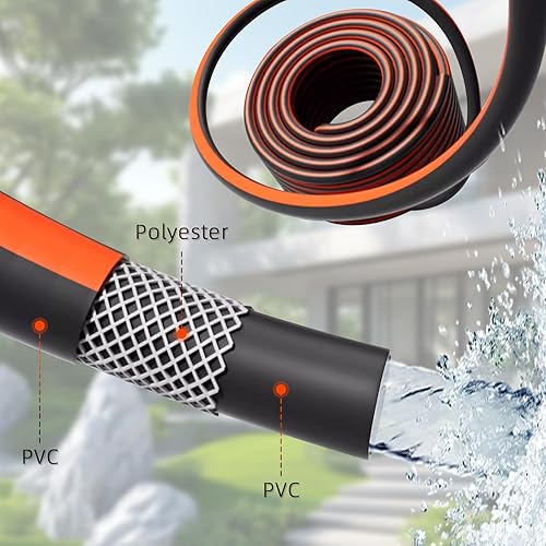 Miniatura 7 de Carrete de manguera de jardín con manivela de 58 pulgadas x 100 pies, carrete de manguera de agua de jardín resistente, extraíble, bloqueo de