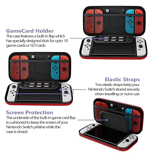 Miniatura 4 de taplzmg case for Nintendo switch Switch oled switch carrying case with 10 Game Cartridges Hard Shell Travel Switch Pouch for Console & Accessories