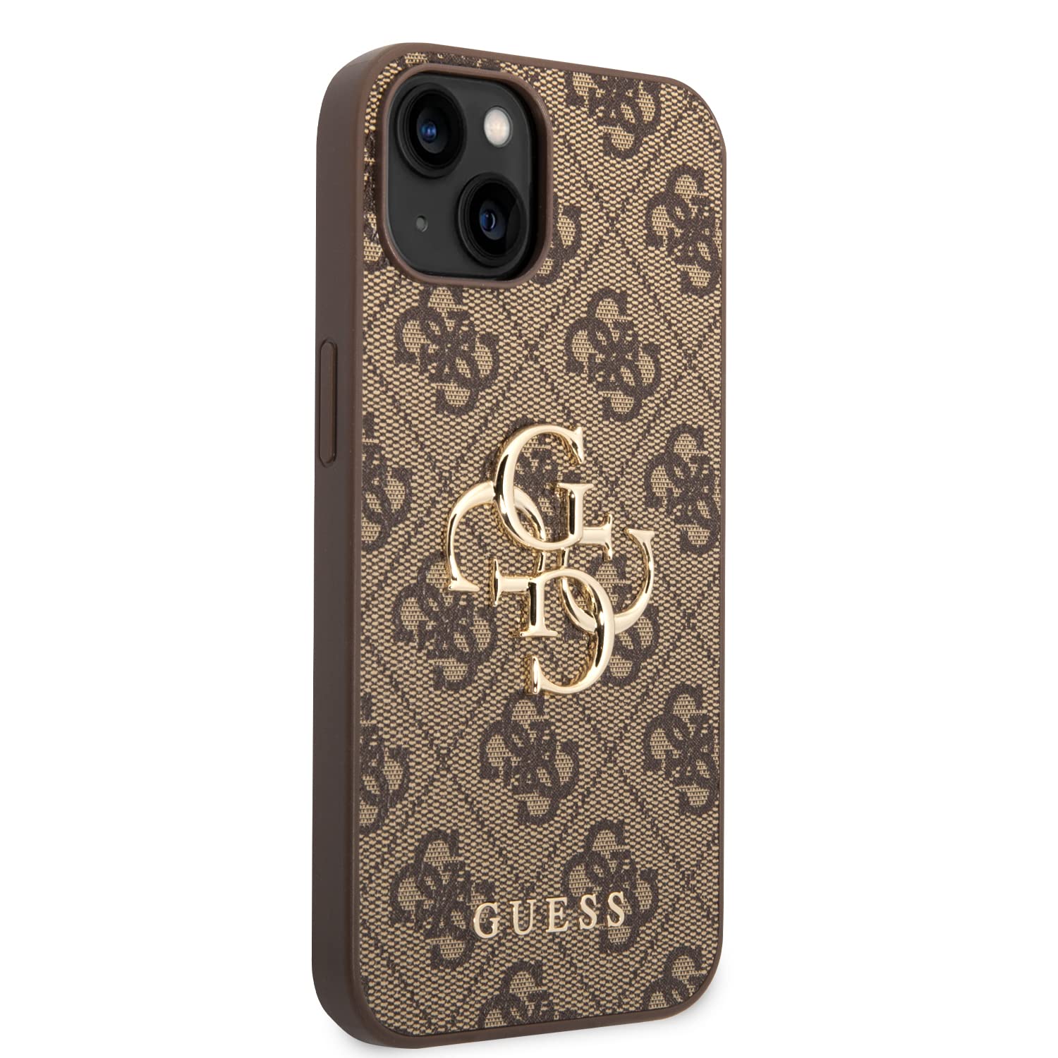 GUESS GUHCP15S4GMGBR Custodia rigida per iPhone 15 6.1", logo Big Metal
