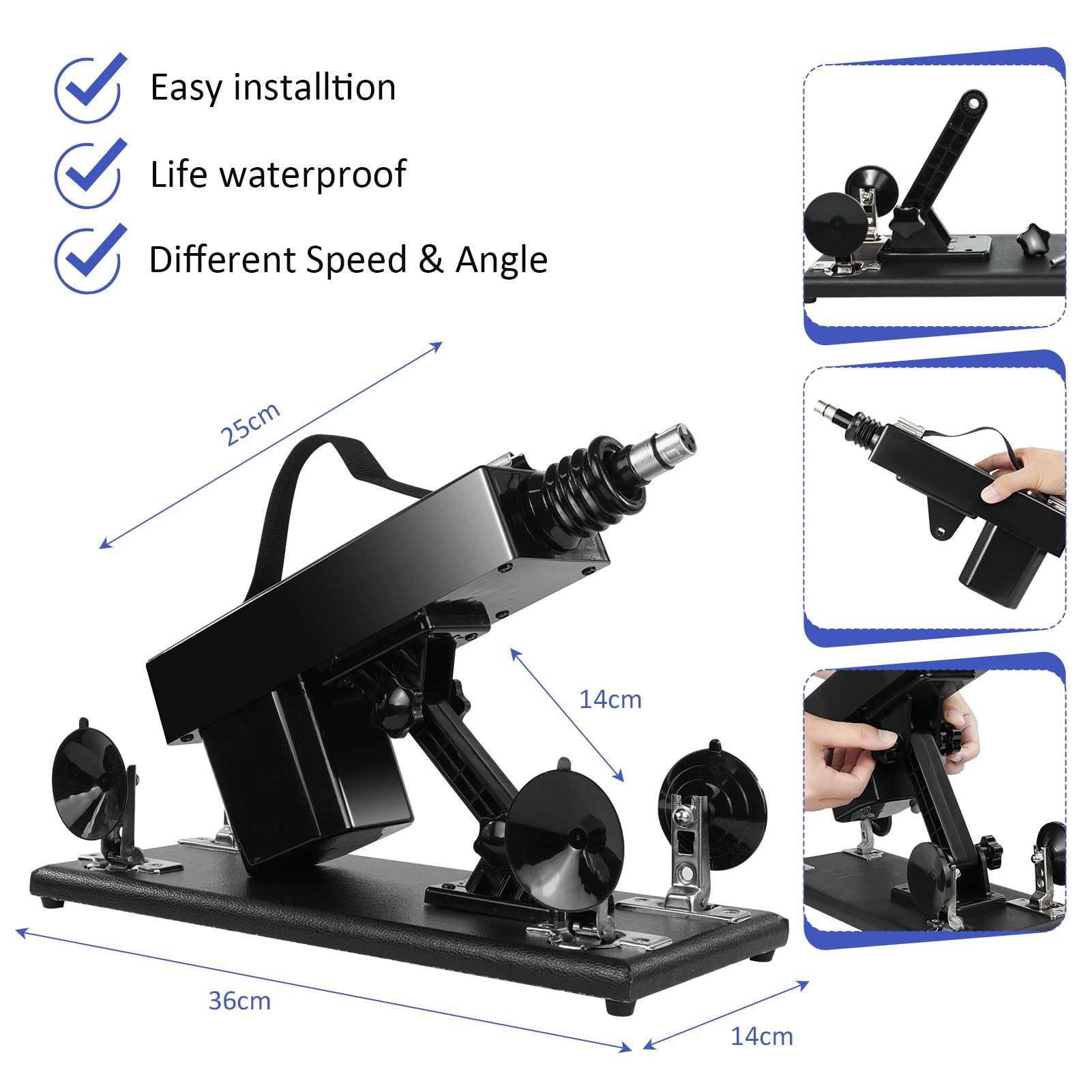 ANNGEOK Automatische Sexmaschine mit Dildo Zubehör für Mann und Frau, Fickmaschine 3 XLR-Stecker Liebesmaschine Sexspielzeug Maschinen (Aseu-003)