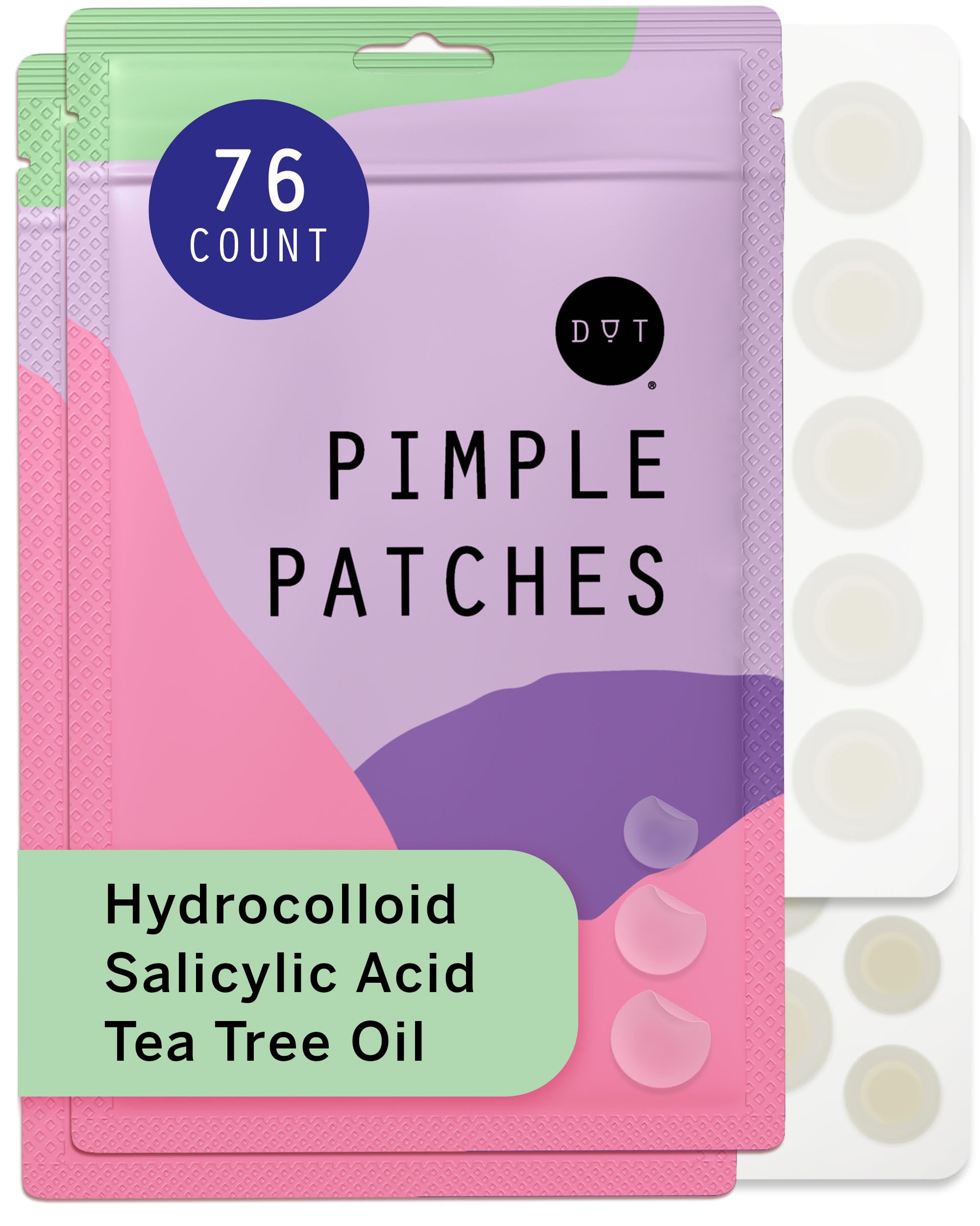Dot Pimple Zit Patches for Face All-Natural Custom Triple-Action Formula Absorbs Clears Brightens Acne Spots with Hydrocolloid Vitamin
