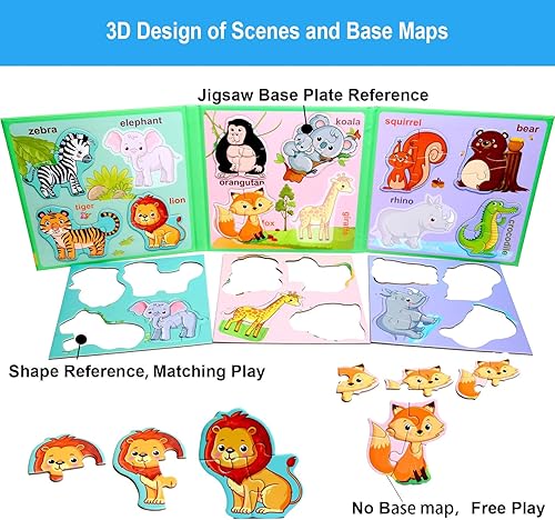 Miniatura 10 de HouzeFun Rompecabezas de vehículos de ingeniería para niños de 3 a 5 años, pequeños rompecabezas magnéticos, juguetes Montessori para niños