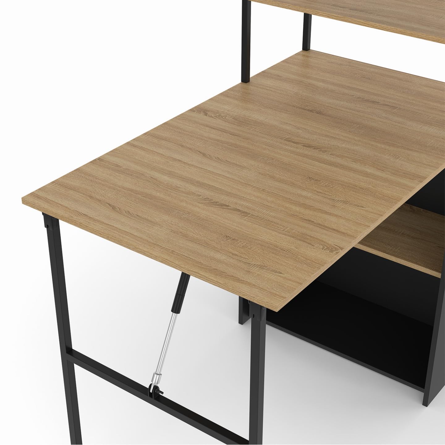 IDMarket – Escritorio de biblioteca plegable Ray bandeja plegable madera de haya y negro