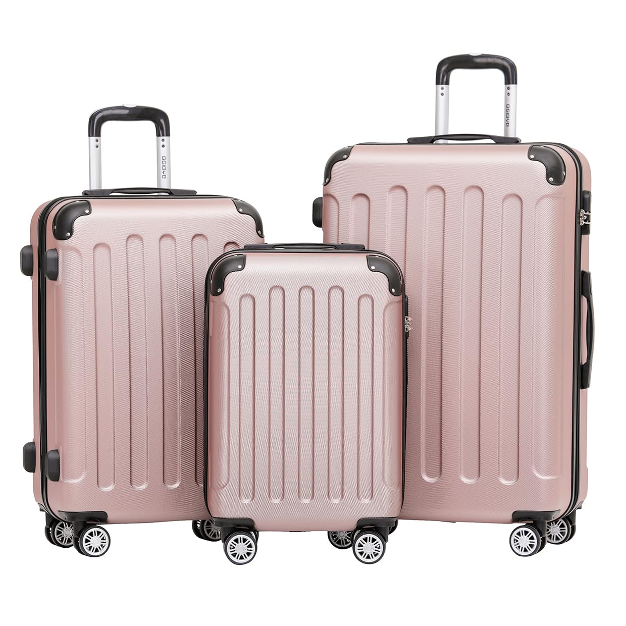 BEIBYE- Hartschalenkoffer Koffer Trolley Rollkoffer Reisekoffer Zahlenschloß 4 Zwilings-Rollen