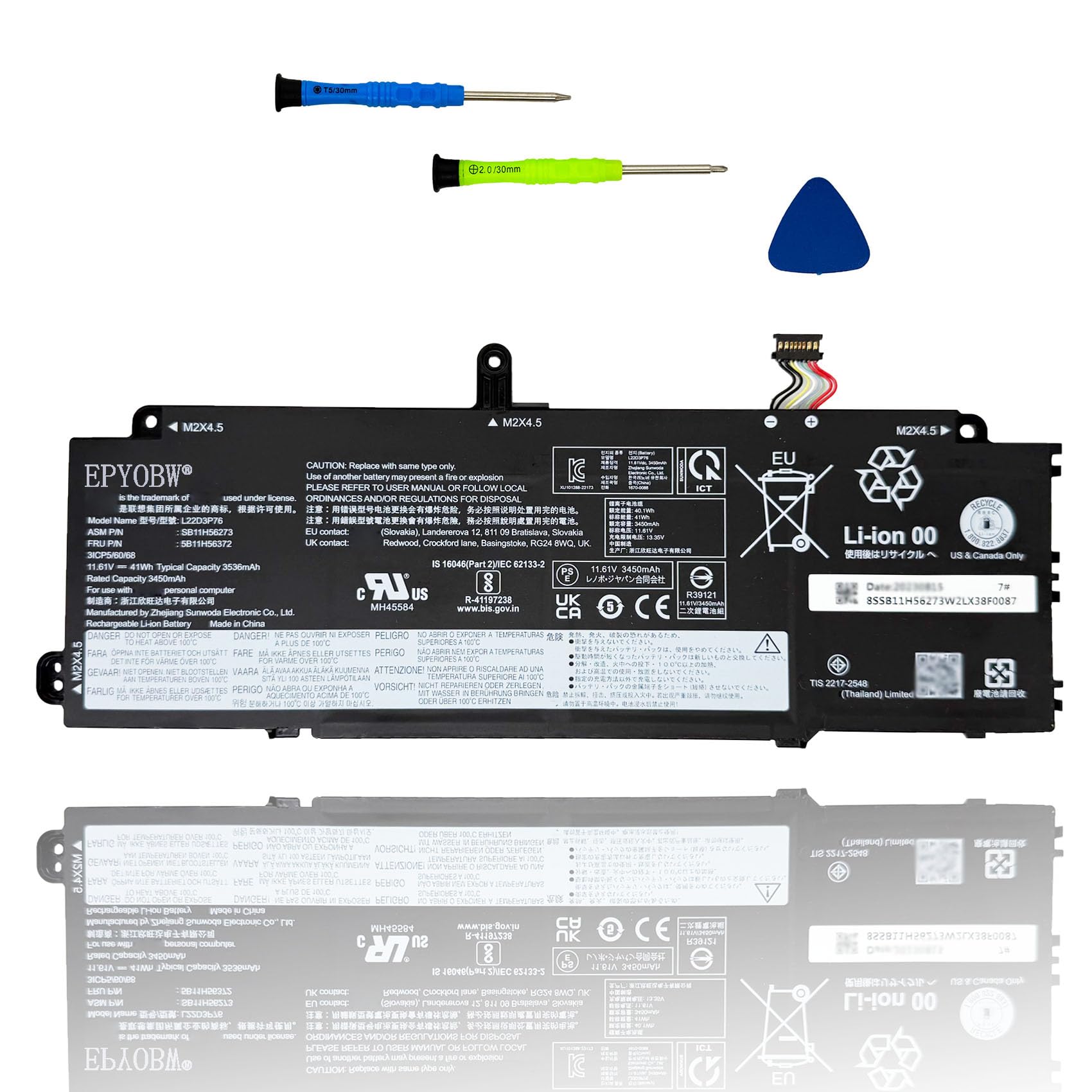 Amazon.com: EPYOBW L22D3P76 Laptop Battery 41Wh Compatible with