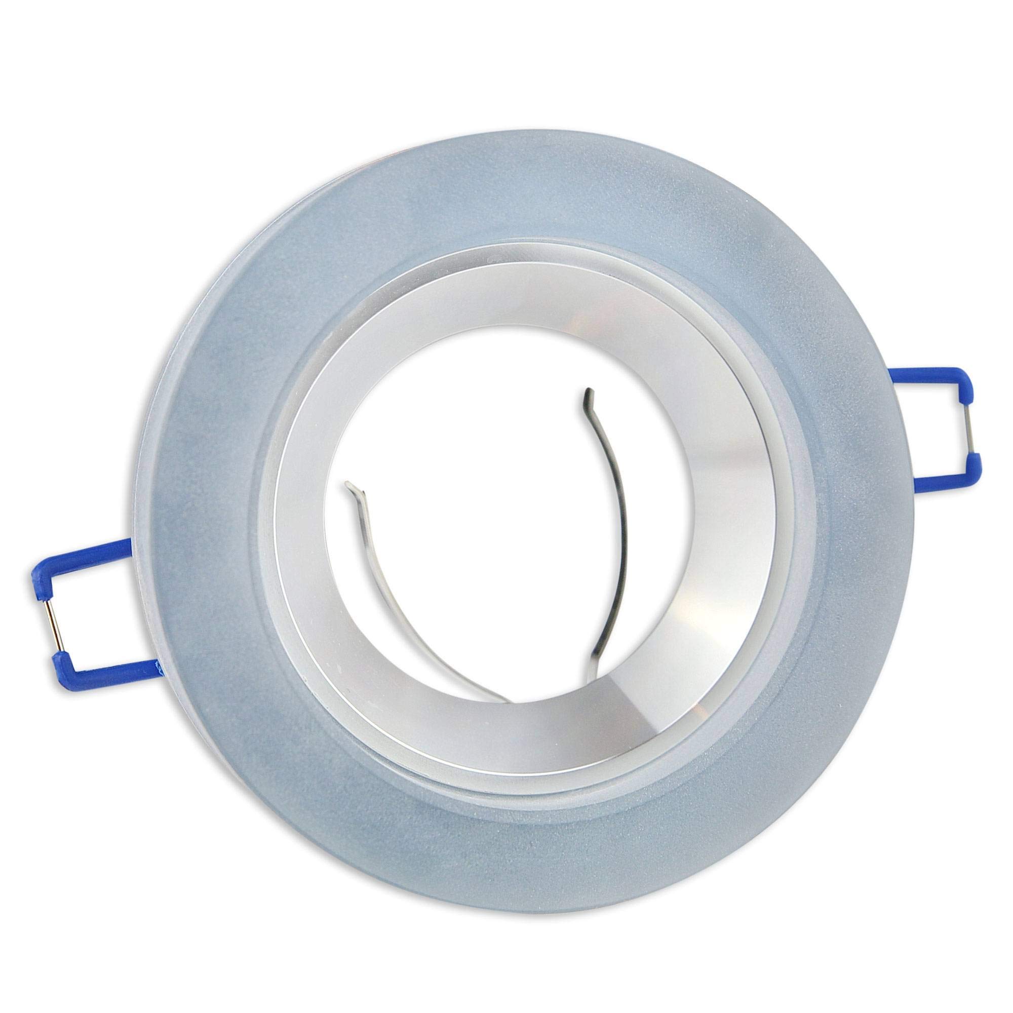 6x Foco empotrable LED redondo - negro 7,5 Watt regulable blanco cálido 230V GU10 plano - vidrio Ø70mm agujero perforado Foco empotrable de techo - Foco empotrable de techo Foco