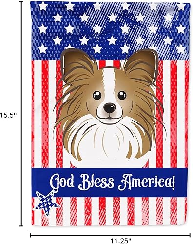 Vista 91 de Caroline's Treasures BB2171GF American Flag and Border Collie Garden Flag Mailbox Flag Decorative Yard Flag Banner Outside Patio Artwork Yard Flower