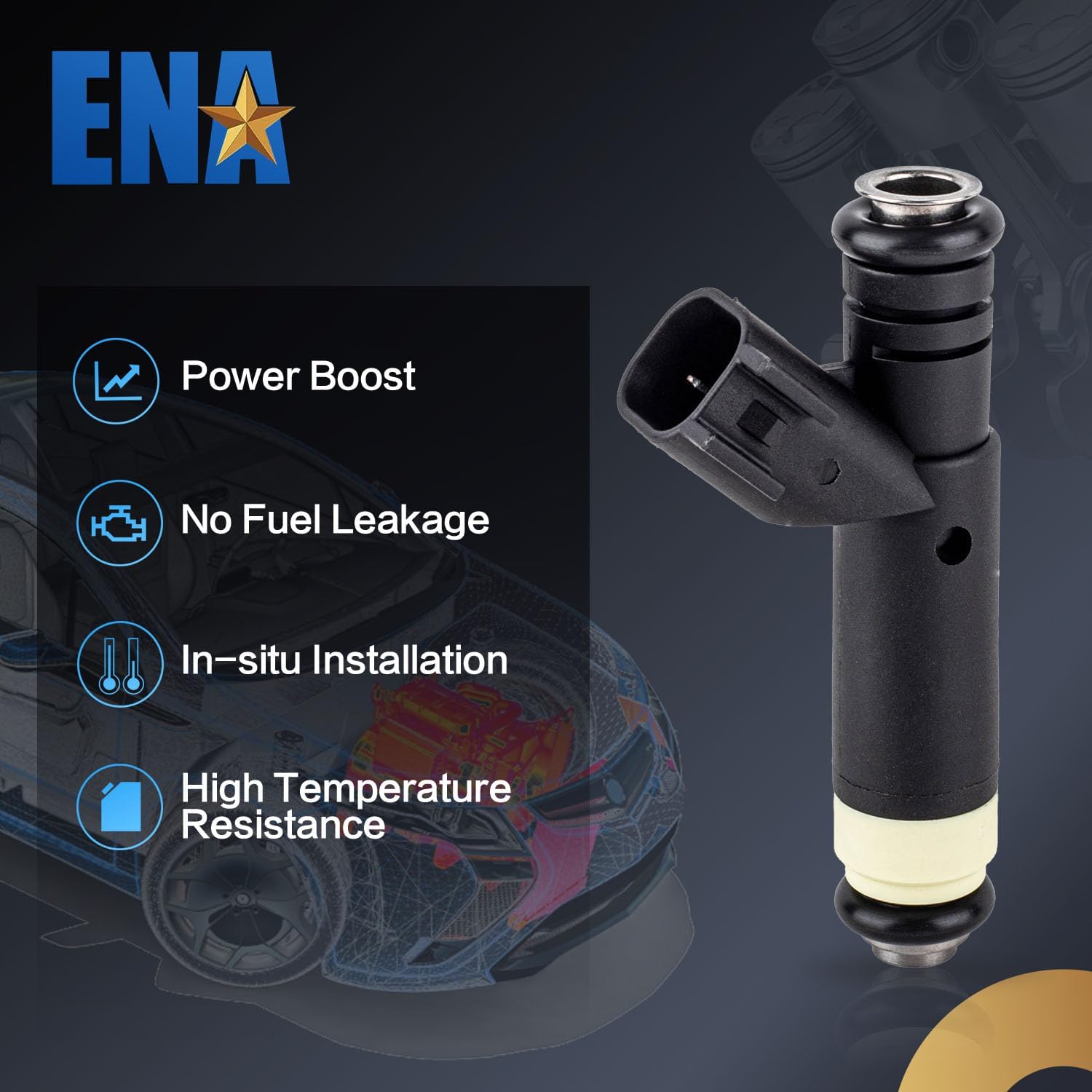 ENA 3 Holes Fuel Injectors Compatible with Ford Ranger Mazda B3000 3.0L V6 2001 2002 2003 2004 2005 2006 2007 2008 Replacement for FJ463 4L5Z9F593A 1AMFI00030 2204-510865 CM5174 800-1470N Set of 6