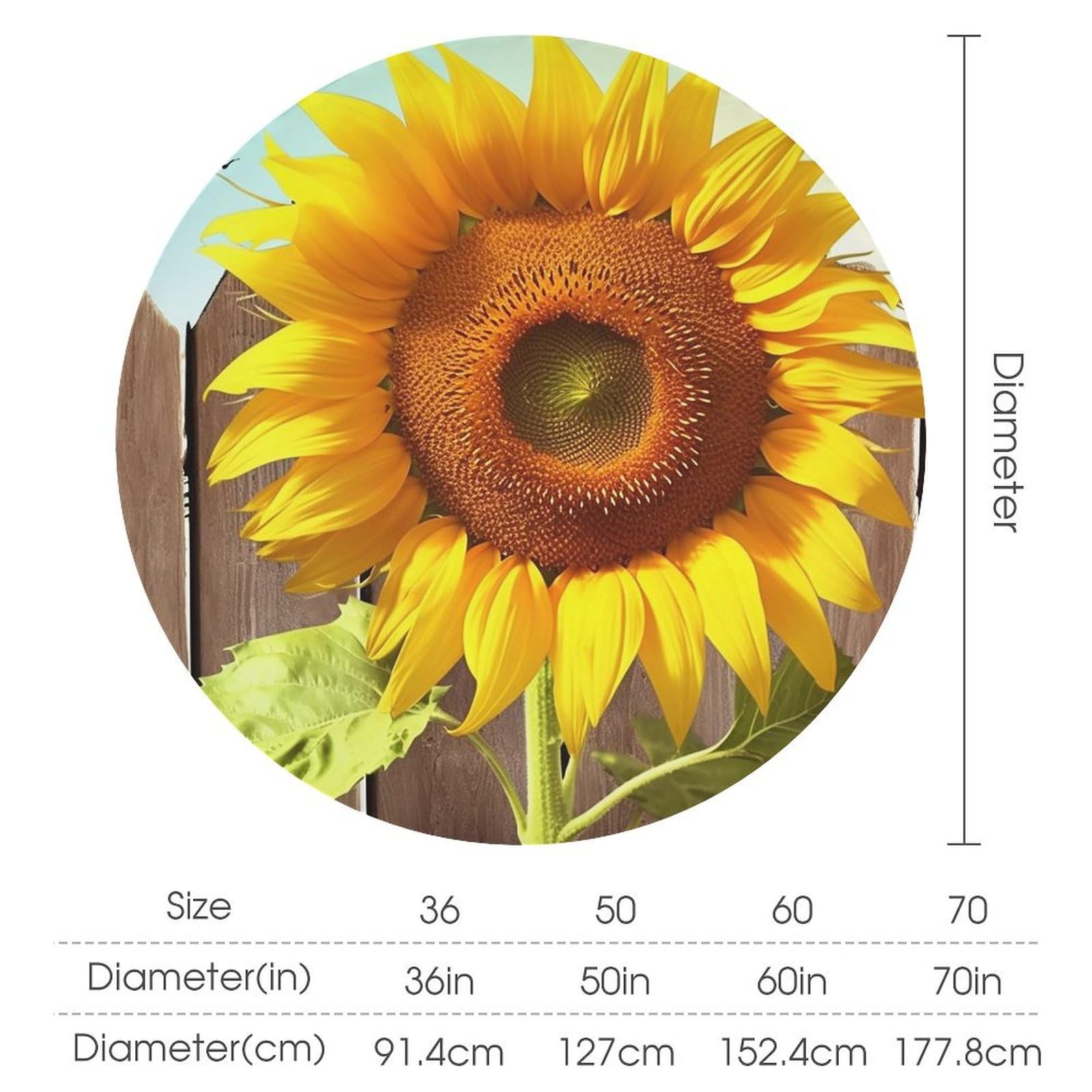 Stain-Resistant Tablecloth Bee Sunflower Design – Rectangular Or Round – Various Sizes – Non-Iron-Resistant, Easy Care – Provencal Style For Kitchen And Garden (Yellow, 200 X 150 Cm 7 thumbnail image