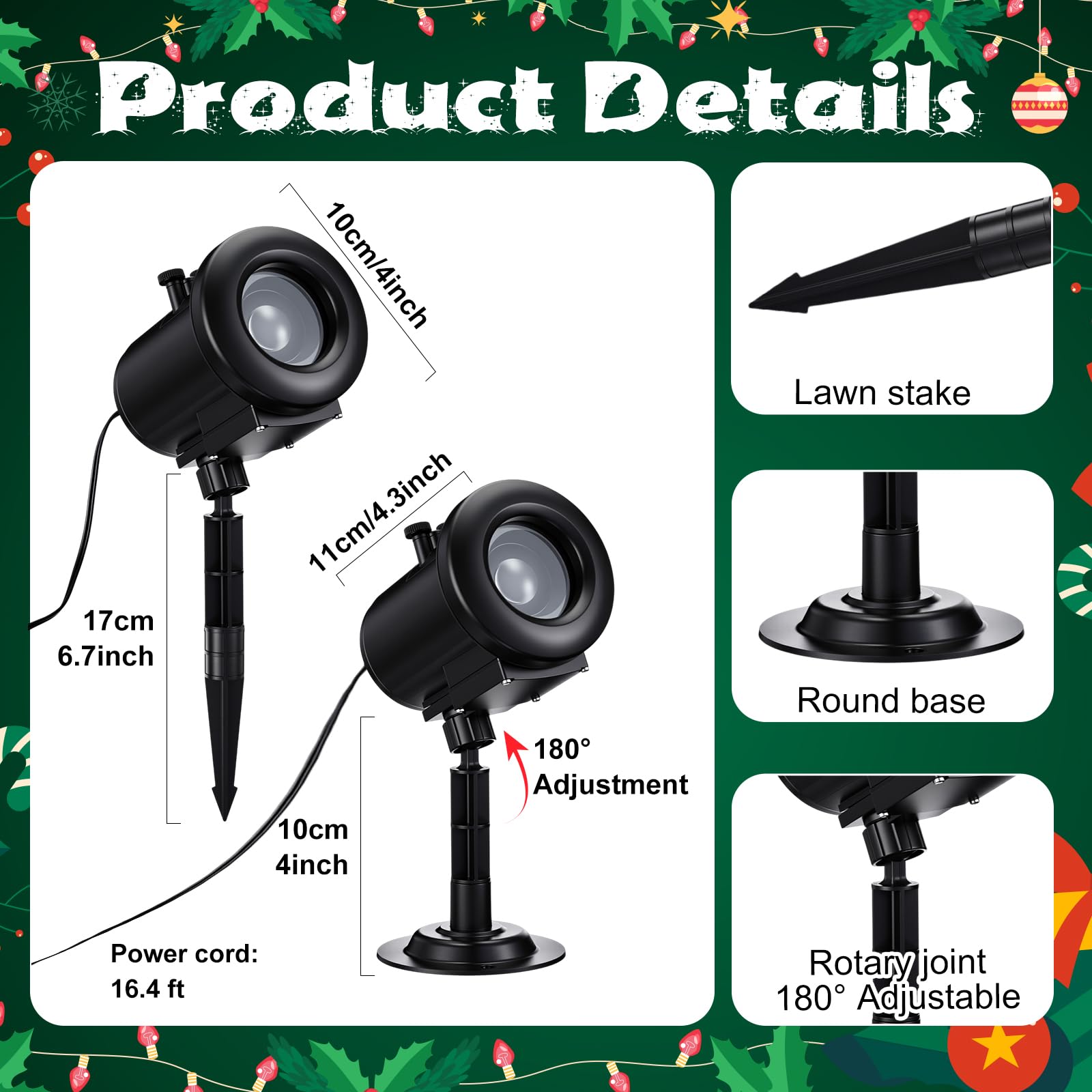 EU PLUG)Mini Projecteur Laser Pour Noël Et Halloween, 12 Films, Home Cinéma, Fenêtre Intérieure