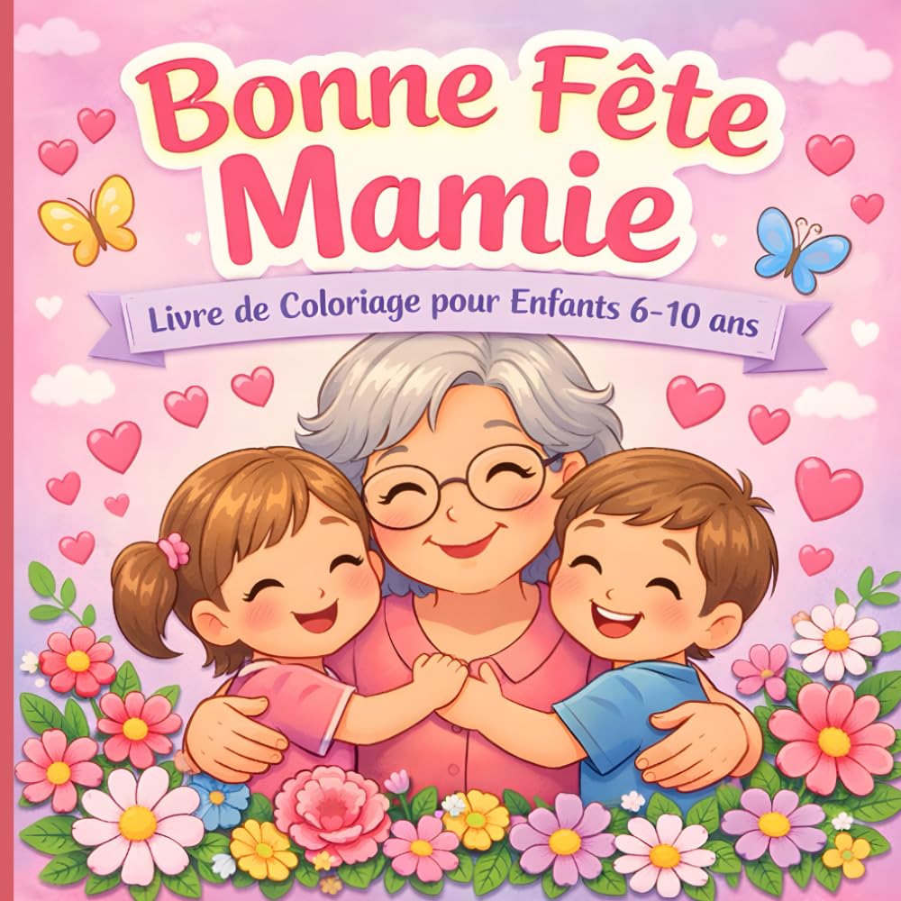 Bonne Fête Mamie – Livre de Coloriage pour Enfants 6–10 ans