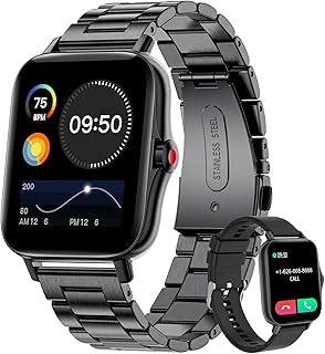 LIGE Smart Watch for Men Women Bluetooth Answer/Make Call, 1.69" Full Touch Fitness Tracker 2 Watch Straps Heart Rate Sleep Monitor Smart Watch for Android iOS Black