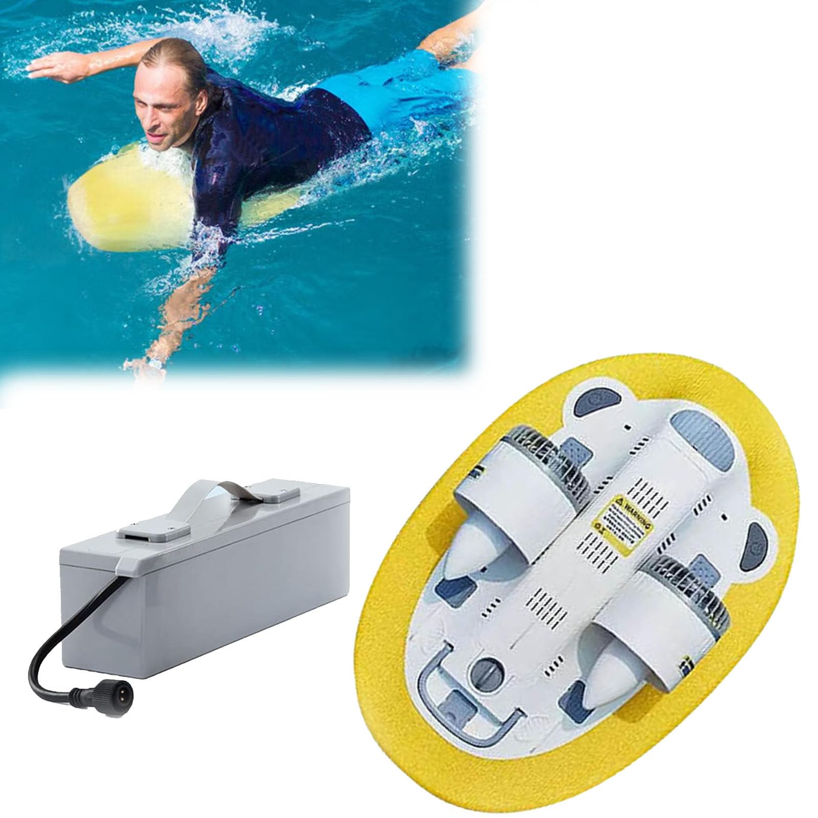 RayGenius Scooter sous-Marin Portable, Booster sous-Marin, Booster De Natation avec Batterie Et Double Moteur pour Jouer dans l'eau Et Flotter.,BatteryX1