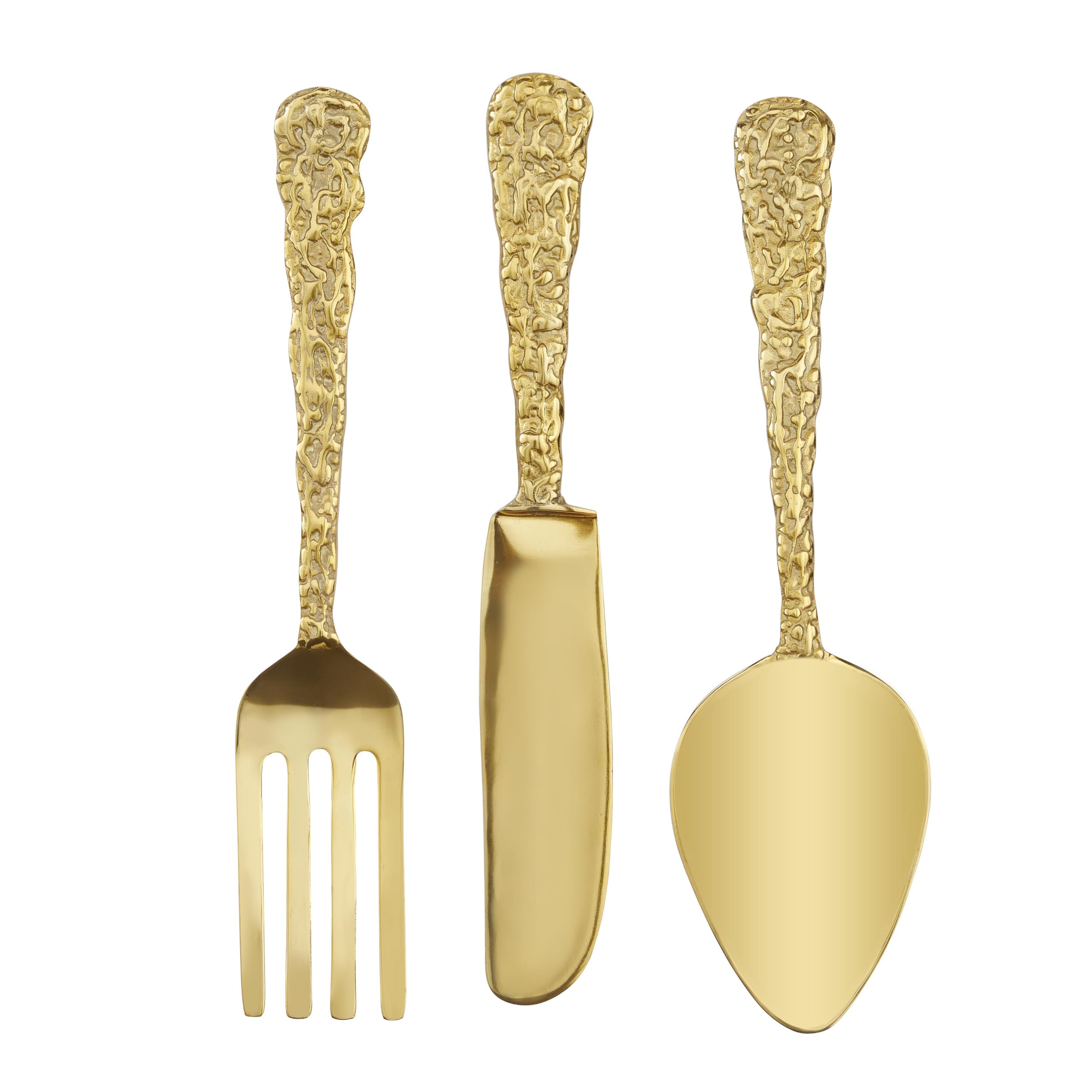 deco 79 Aluminum Metal Utensils Wall Decor Set of 3