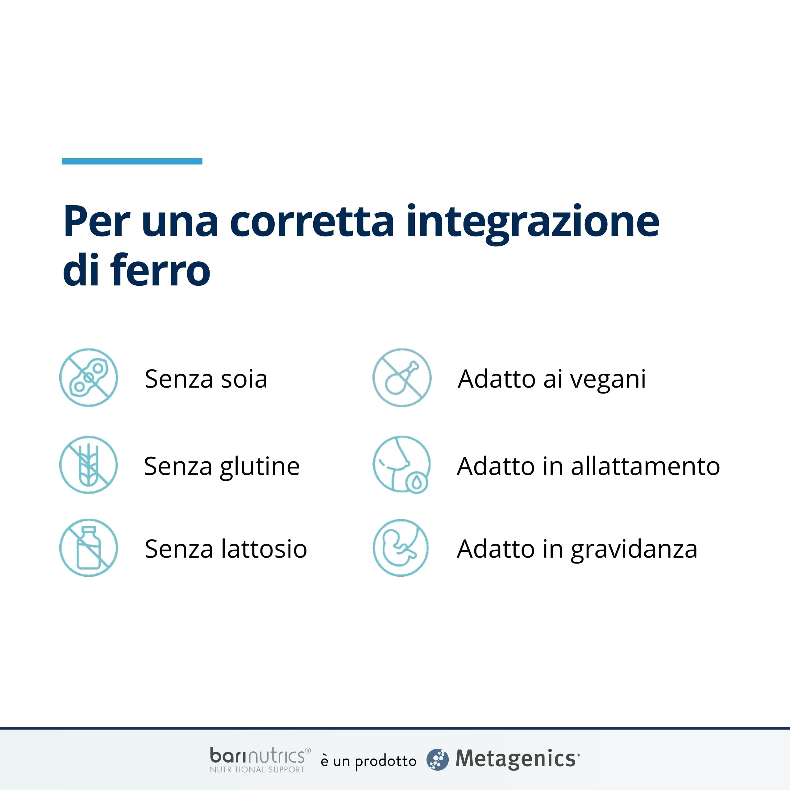 Metagenics BariNutrics Ferro - Integratore di Ferro per Stanchezza e Affaticamento - 90 Compresse Masticabili Gusto Fragola - Alta Assorbibilità e Tollerabilità Gastrica - Senza Glutine e Lattosio