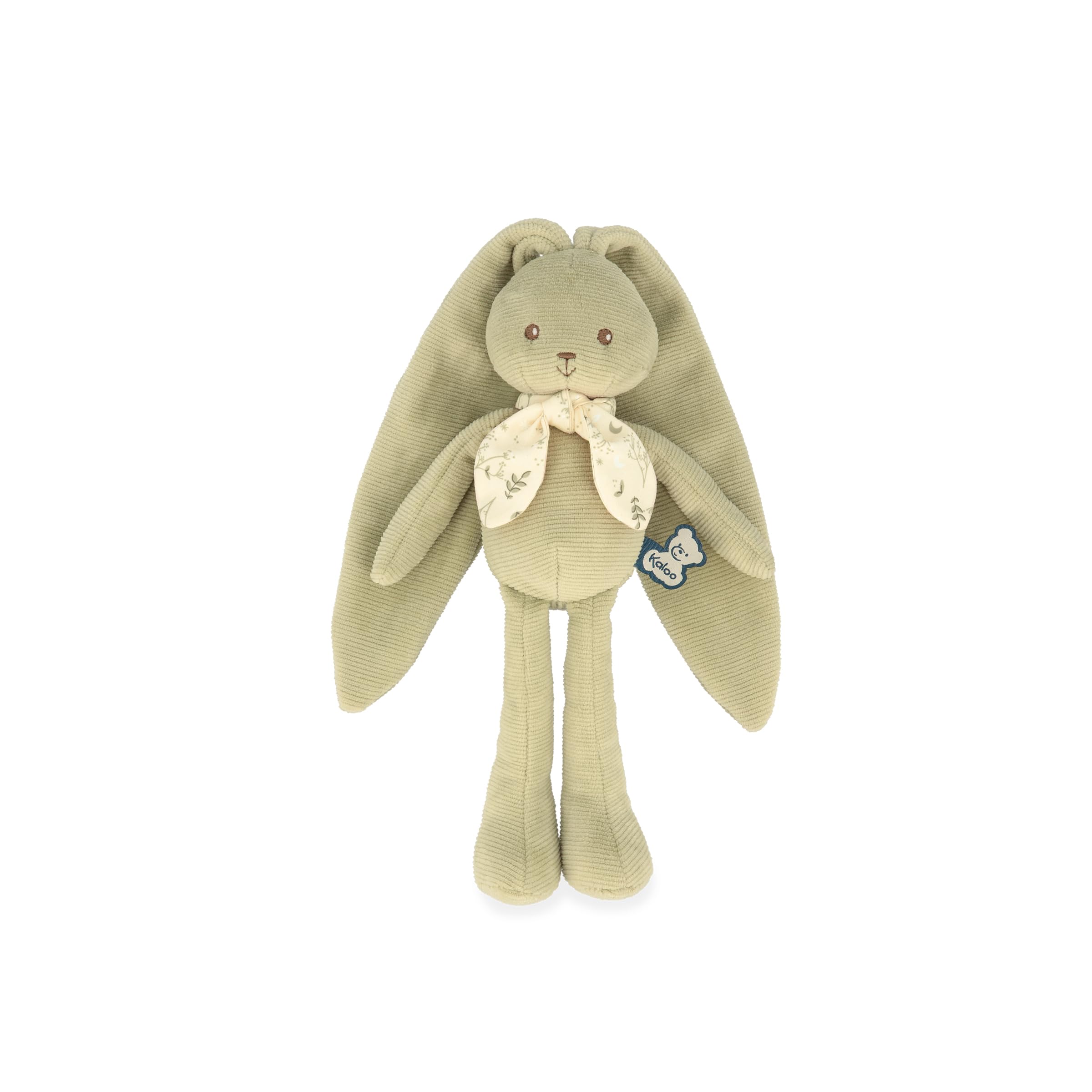 KALOO - Lapinoo - Muñeco Conejo Verde - Peluche Pequeño Bebé de Pana Aterciopelada - 25 cm - Tejido Muy Suave - Caja de Regalo - Desde el Nacimiento, K218014