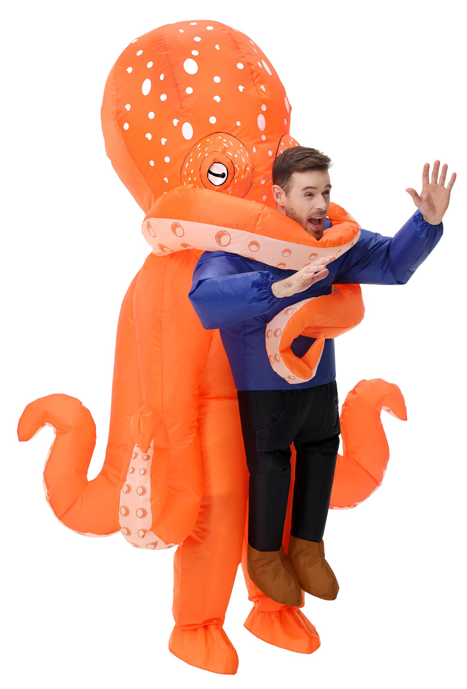 Poptrend Inflatable Octopus Costume for Adult Inflatable Blow up Costumes Octopus Halloween Costumes Men Women Funny Fancy Dress Party (Adult)