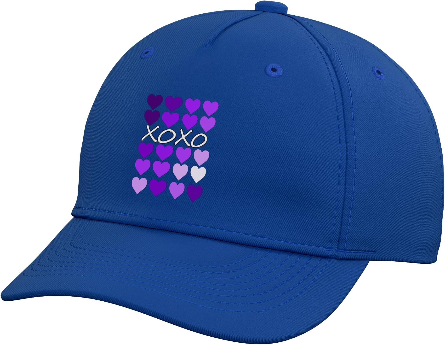 Purple Color XO-Hearts Purple Graphic Adjustable Baseball Hat