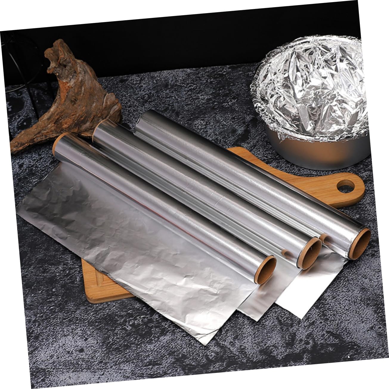 KOMBIUDA 30cm Wide Aluminum Foil Sheets 4 Rolls Aluminum Foil Wrap Kitchen Wrap