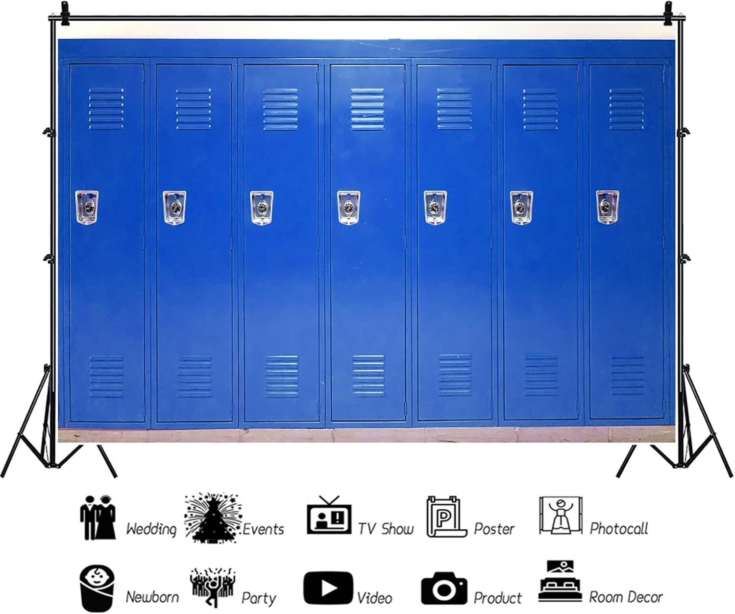 Blue School Locker Backdrop for Photography 5x3ft School Closet Backdrop image 5