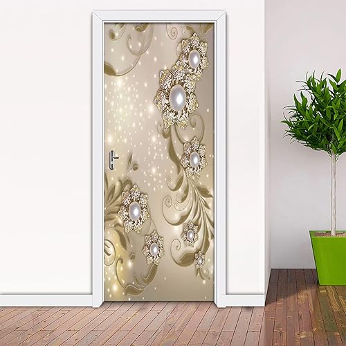 Miniatura 3 de Calcomanías autoadhesivas para puerta, calcomanías 3D para puerta, póster de habitación, decoración artística, papel tapiz de 37.4 x 84.6 pulgadas,