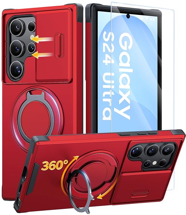 JAME for Samsung Galaxy S24 Ultra Case with Ring Stand & Slide Camera Cover by JAME - Used condition - US$10.49