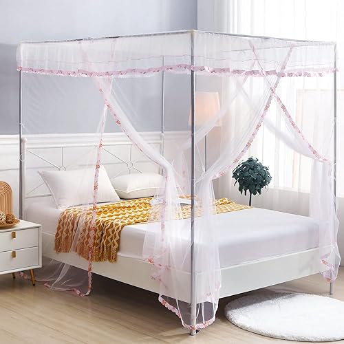 Miniatura 3 de JQWUPUP - Toldo para cama de matrimonio, matrimonio, tamaños queen y king