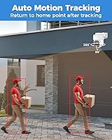 Vista 2 de XMARTO Sistema de cámara de seguridad PoE de seguimiento automático de 8 canales 4K H.265, zoom panorámico, juego de 4 cámaras de vigilancia con Kit