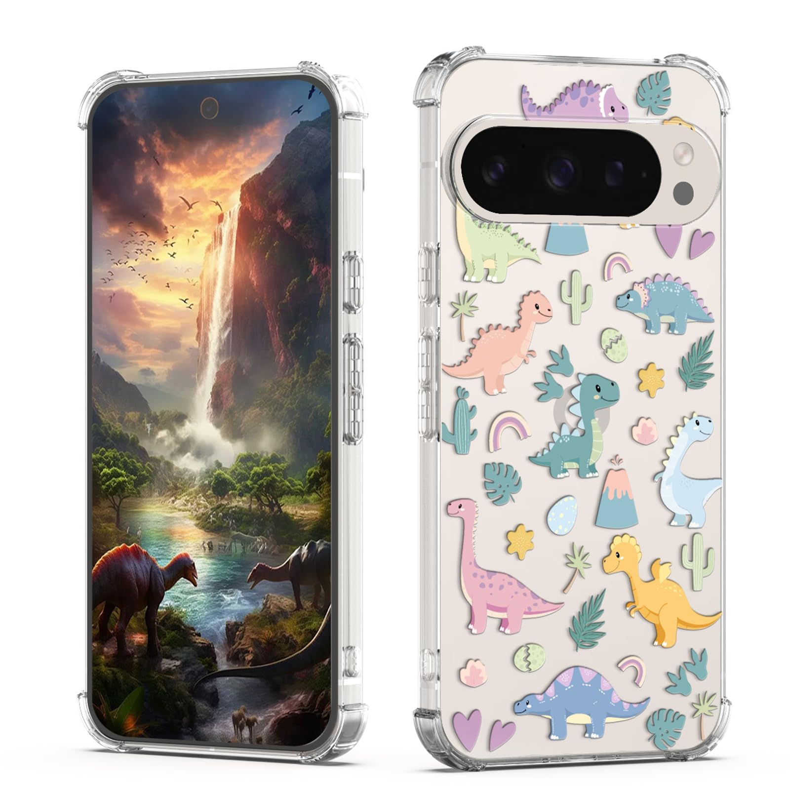 Coque Google Pixel 9 dinosaures mignons pour filles accessoire rigolo - 8