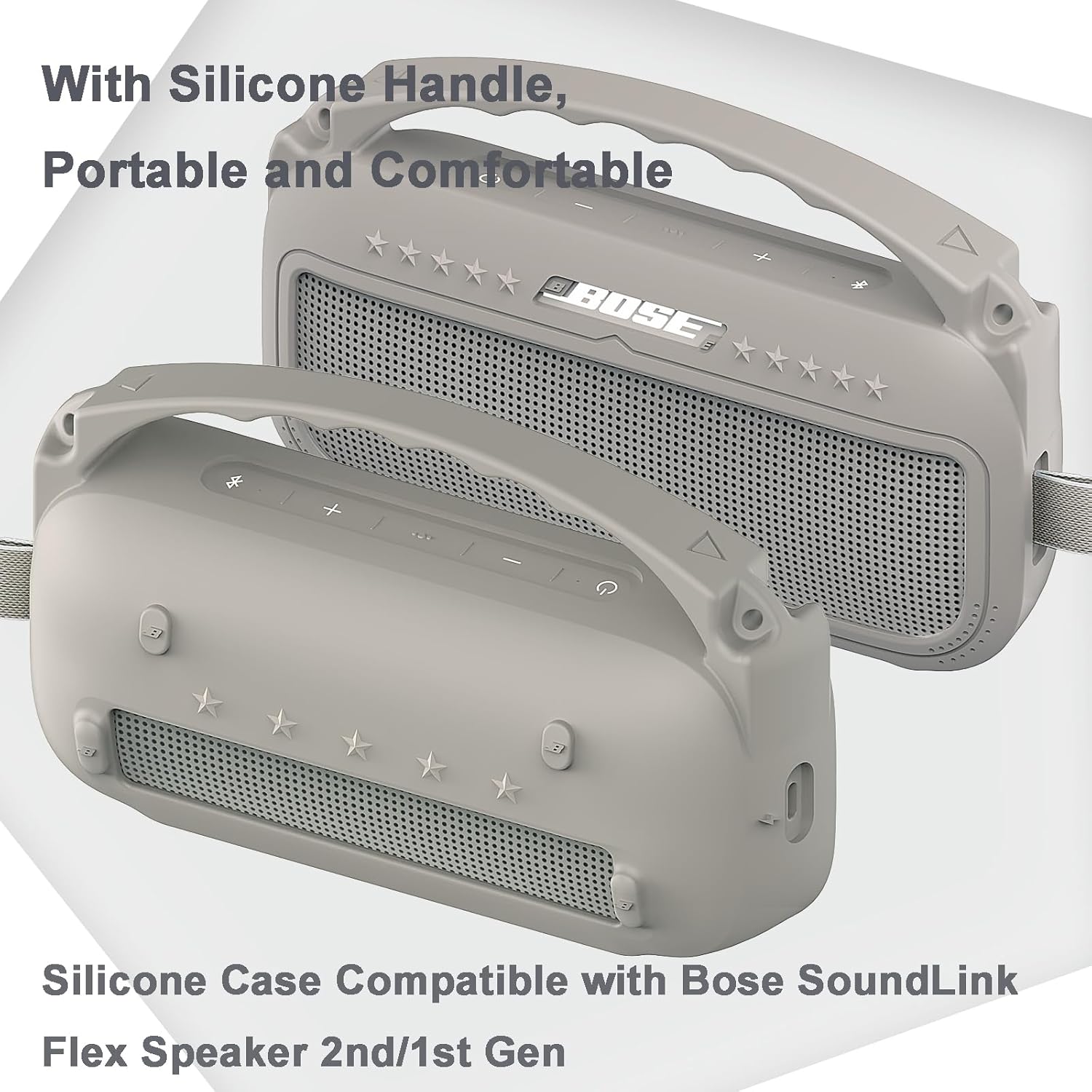 JCHPINE Silicone Cover Case for Bose SoundLink Flex Portable Bluetooth Speaker 2nd Gen, Protective Holder Accessories (Silicone case, Sandstone) - Image 3