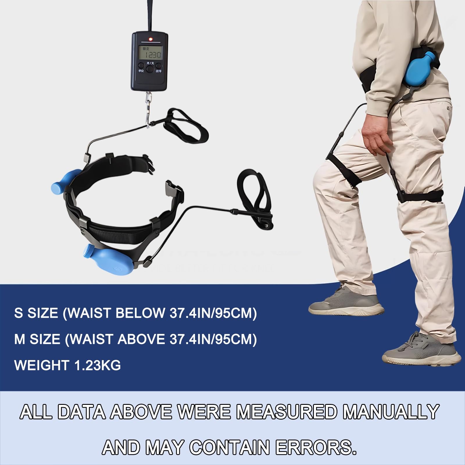 Esoscheletro camminata bionico forza regolabile singolo/doppio | Utilizzare supporto for gambe durante recupero dei pazienti Dispositivo mobilità indossabile leggero(Left,Small)