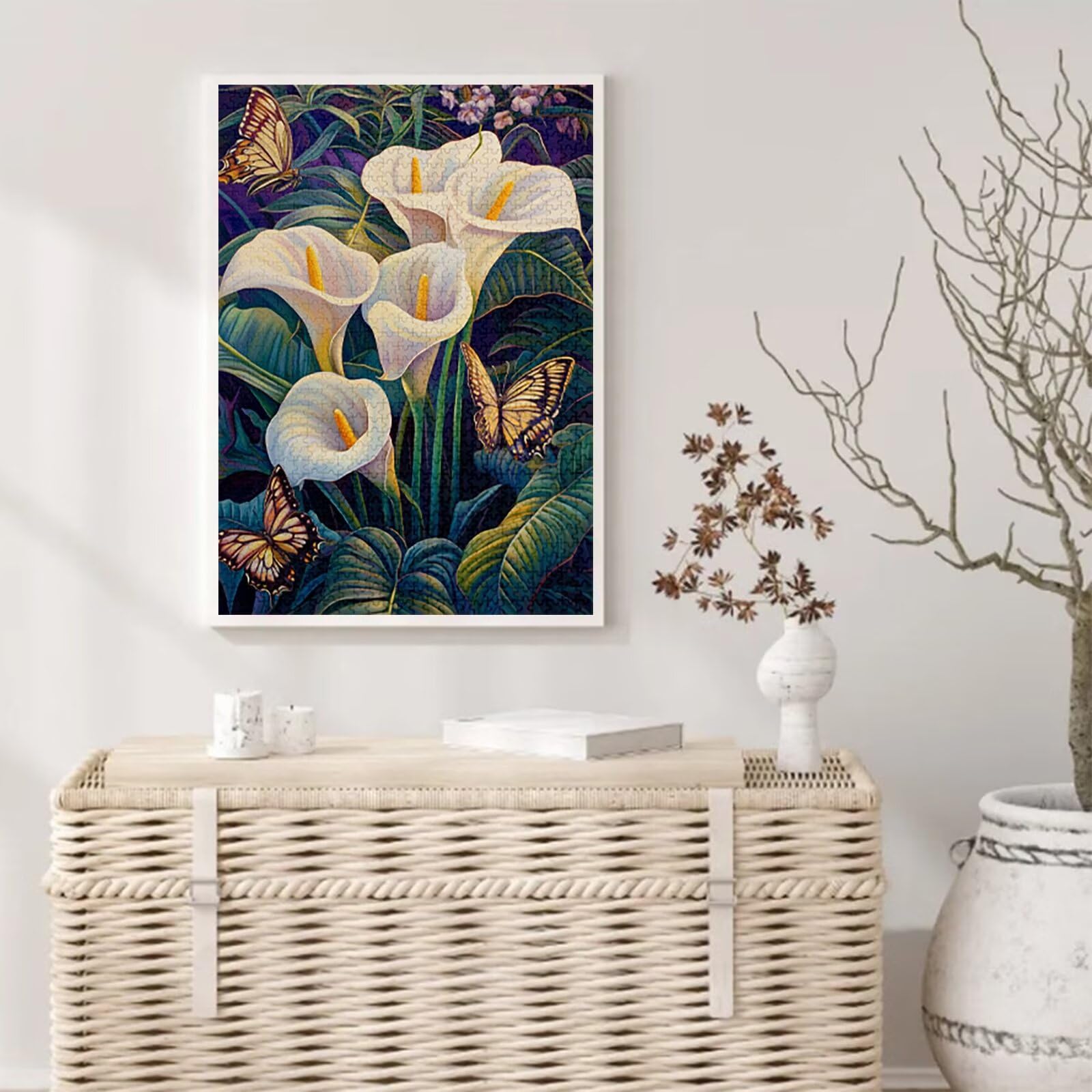 Motyl Puzzle 1500 sztuk, 5D DIY Puzzle Kwiat Puzzle 14 lat dorośli i początkujący, układanka z pudełkiem prezentowym, gry relaksacyjne i wywiadowcze, wystrój pokoju do domu, 87 x 57 cm, model711