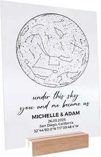 Custom Star Map by Date - Personalized Constellation Map Star Map Night Light Star Map Wedding Date Night Couple Custom Gift Star Gifts for Him Custom Star Chart Anniversary Star Map Gift