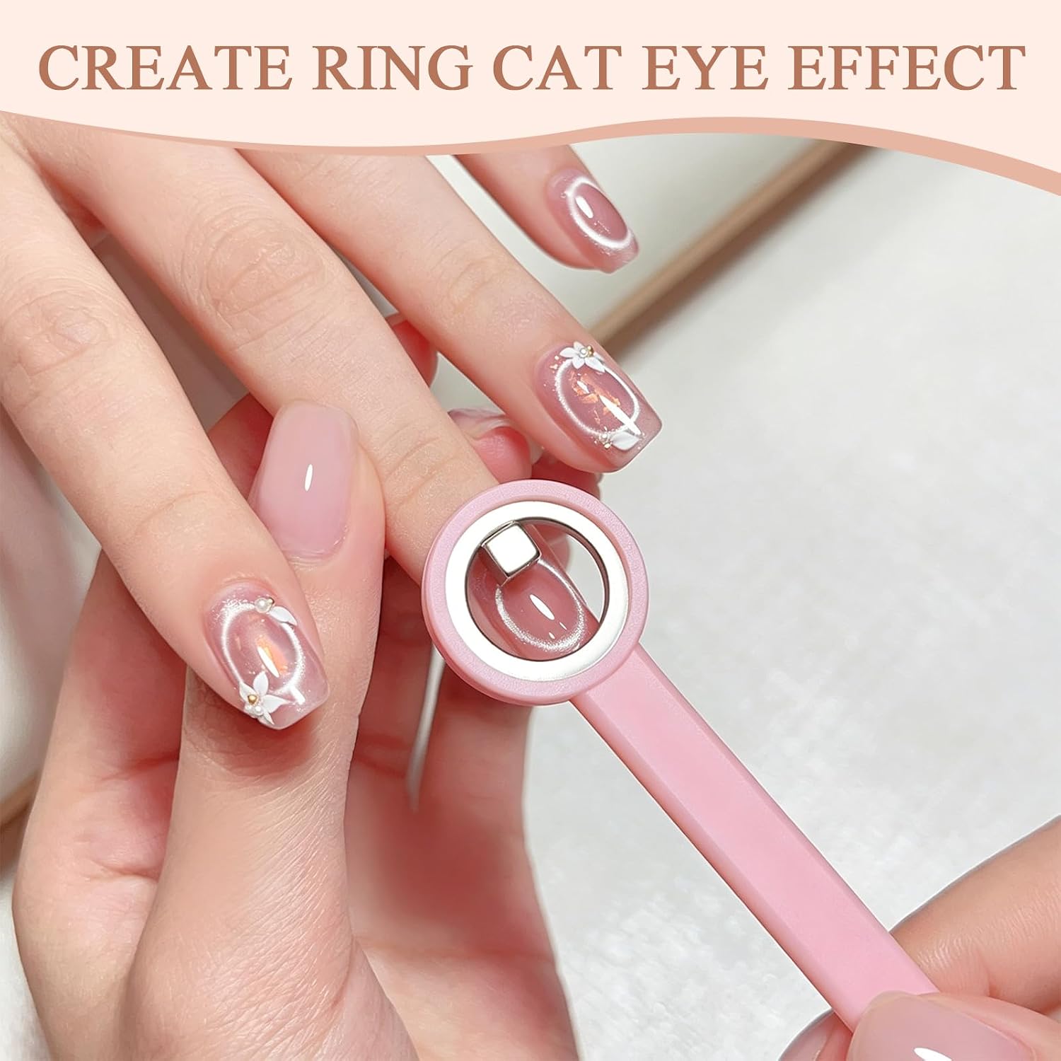 Plman 5PCS Cat Eye Magnet with Handle for Cat Eye Gel Polish