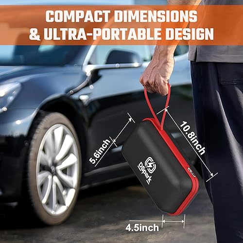 Miniatura 7 de G21C 2000A Jump Starter Batería portátil Booster para motores de gas 7.0L y 6.5L Diesel Caja de salto de 12V con USB carga rápida linterna LED con