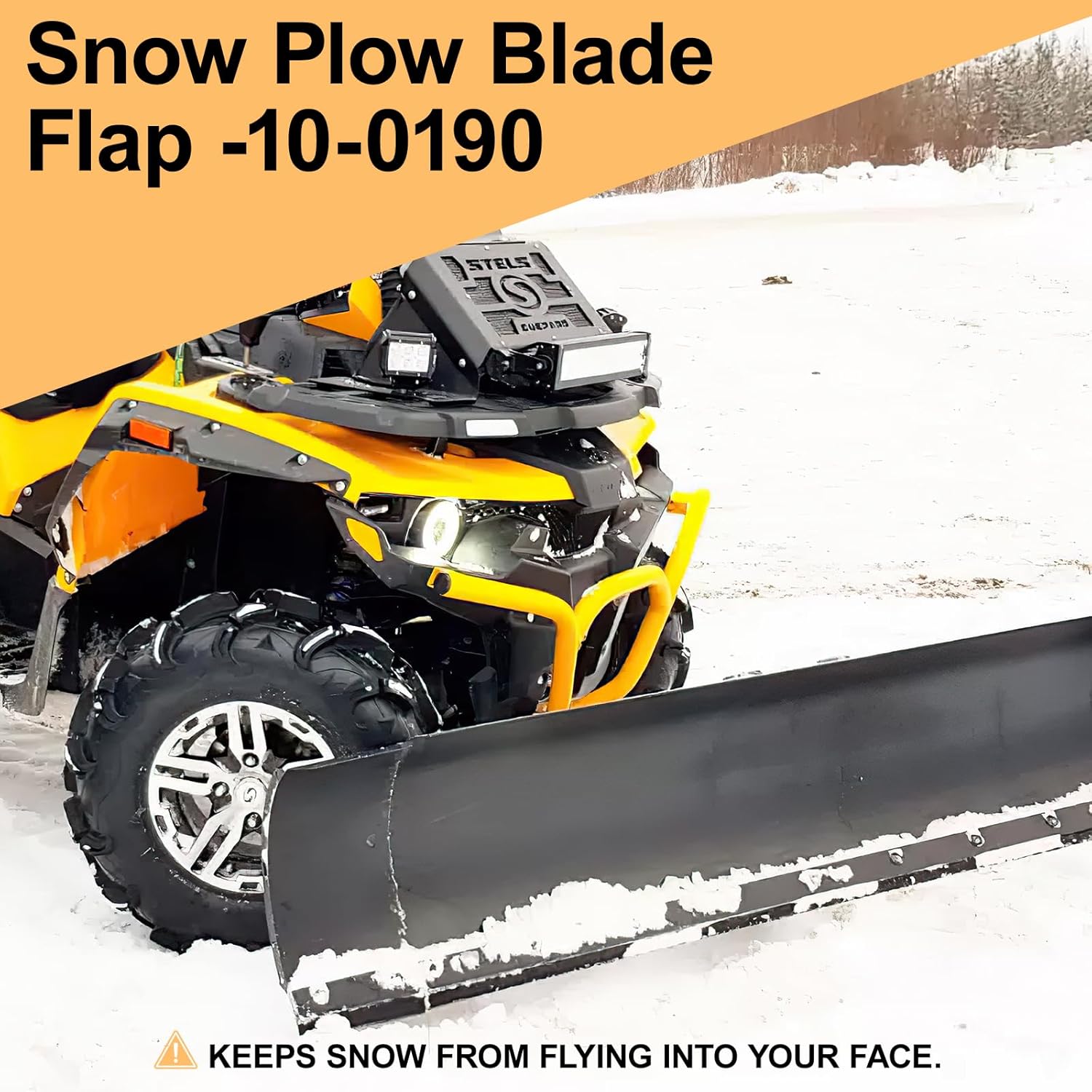 Universal Snowplow Blade Flap, Snowplow Rubber Plow Deflector Attachments, Suitable for 48”-72” Blade, 72”x 6”x 1/4” Rubber Snow Deflector with 11 Sets Mounting Hardware