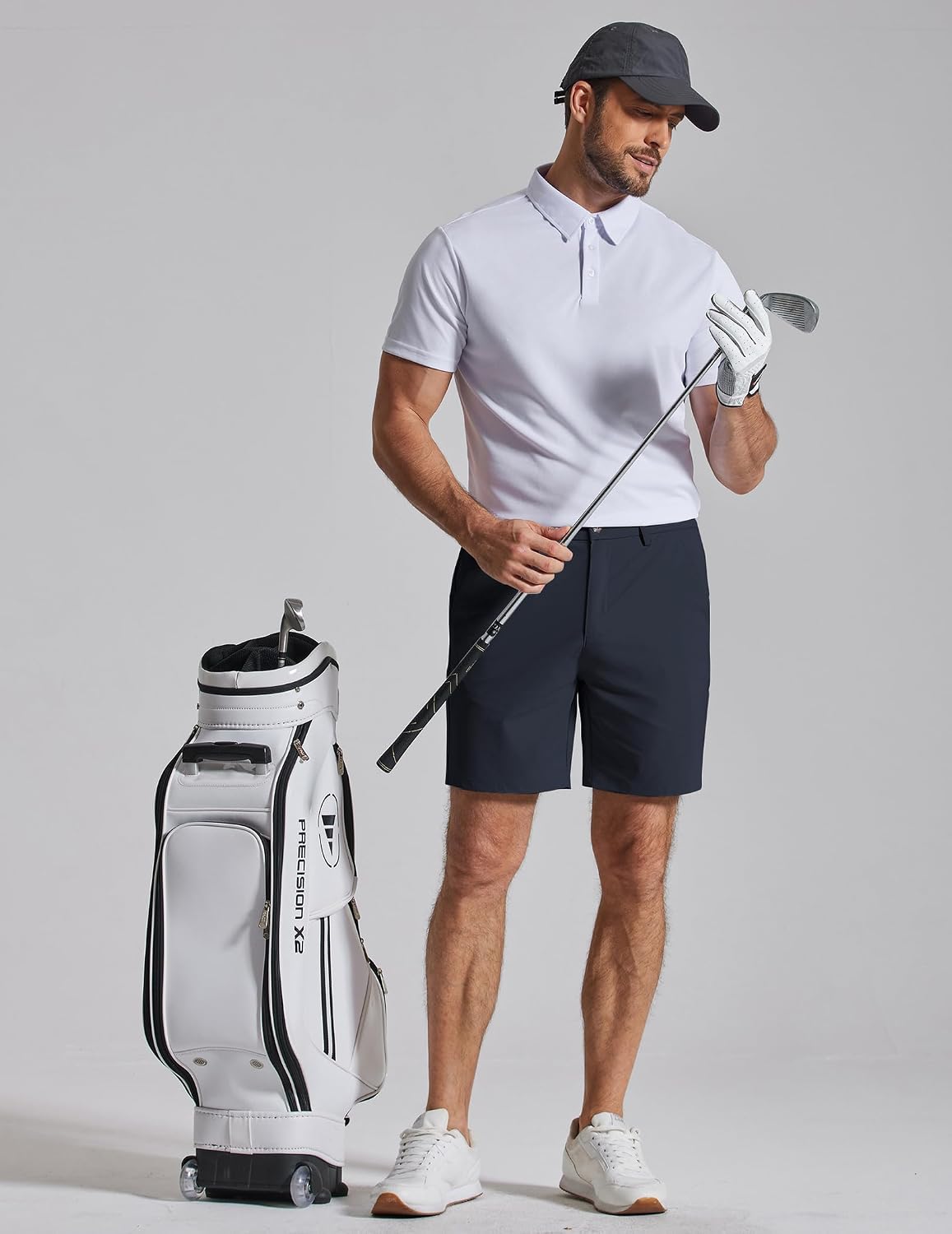 COOFANDY Men's Casual Shorts 7" Stretch Golf Shorts with 4 Pockets Quick Dry Lightweight Shorts Dress for Hiking Work