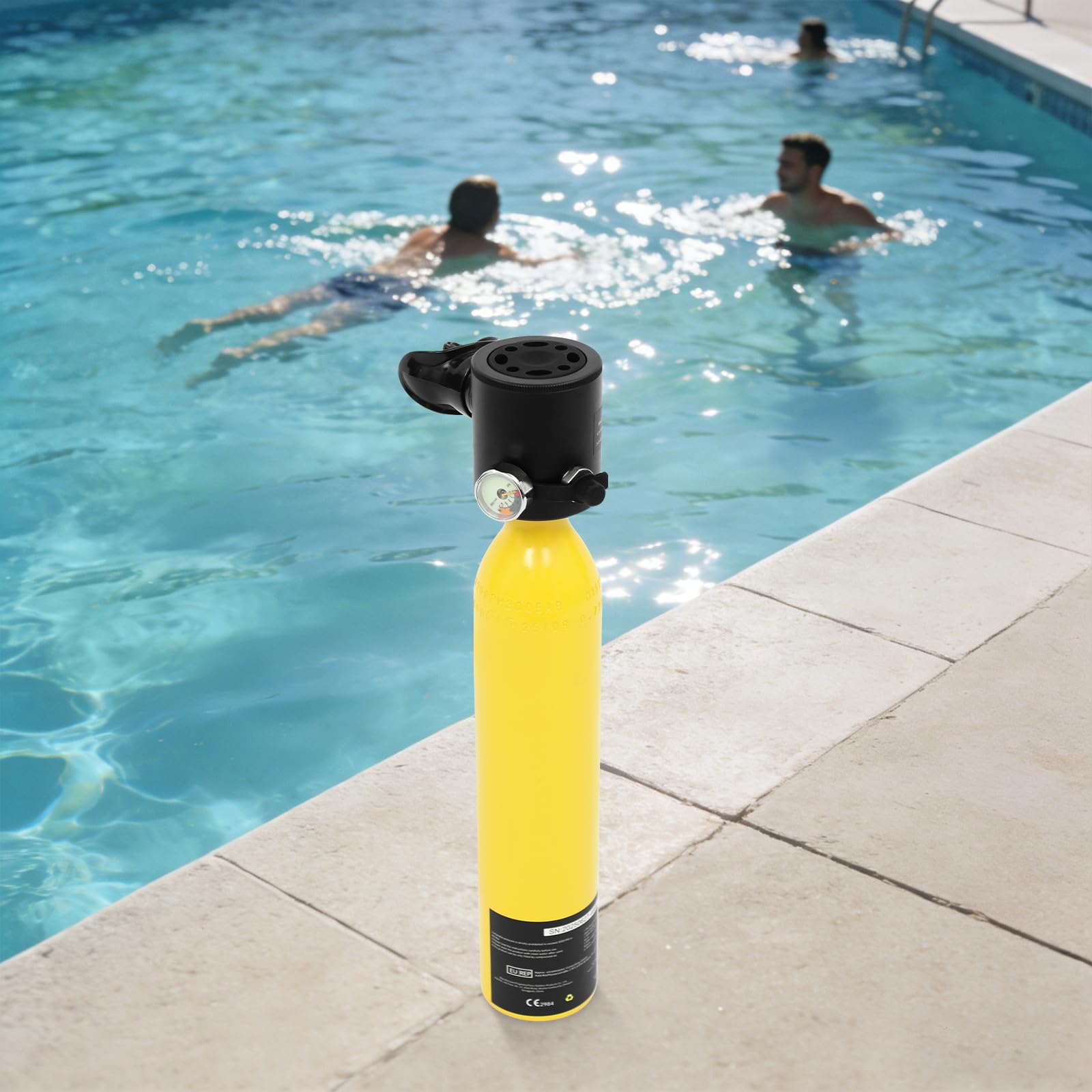 0.5L Mini Tauchflasche, 200 Bar Sauerstofftank zum Tauchen, Wiederverwendbare, Lung Tank Support 5-10 Min Unterwasseratmung, Taucherflasche für Tauchpraxis Oder Als Ersatzluftflasche