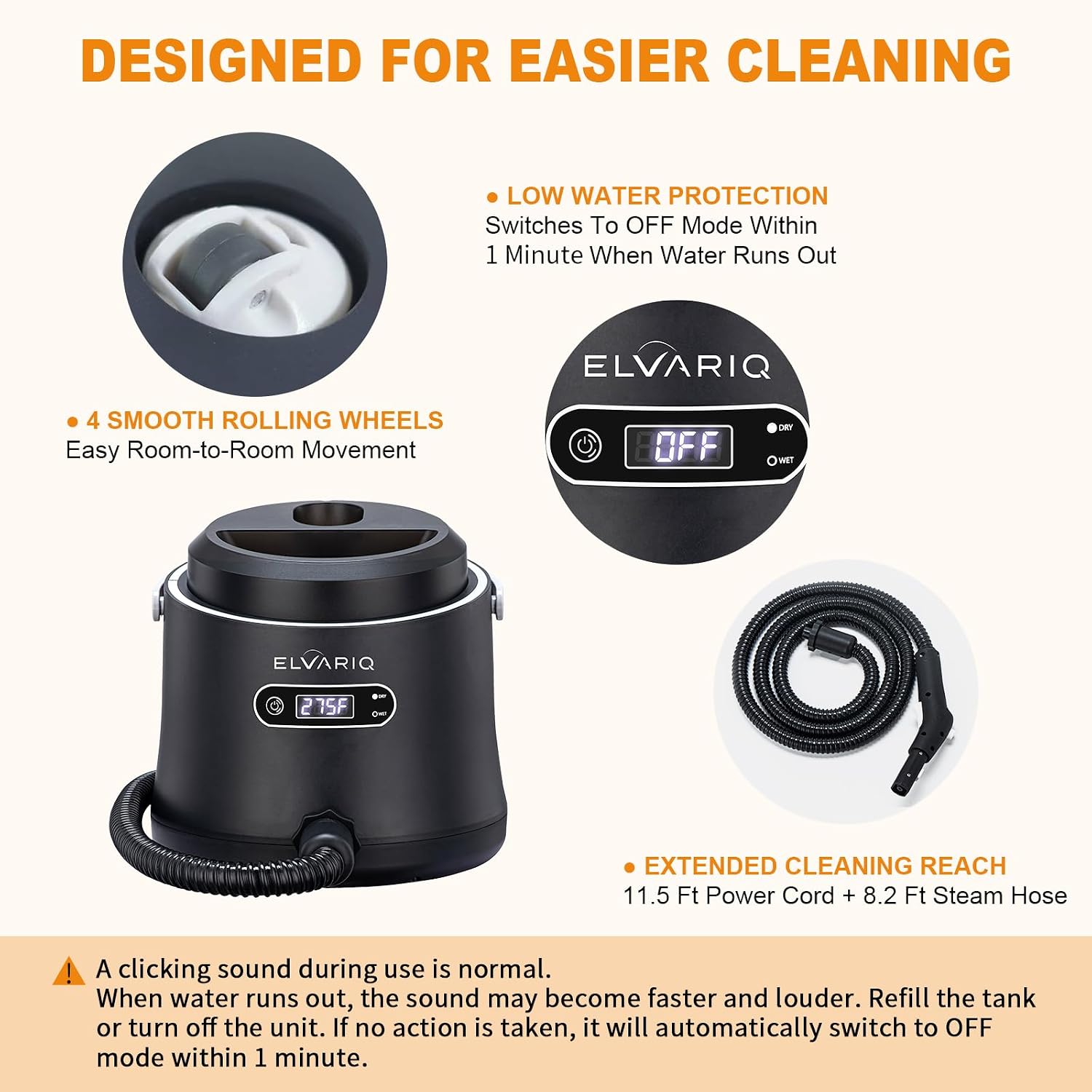 Steam Cleaner, Powerful Multipurpose Steamer with Mop 3.5L Tank 15s Heat-Up