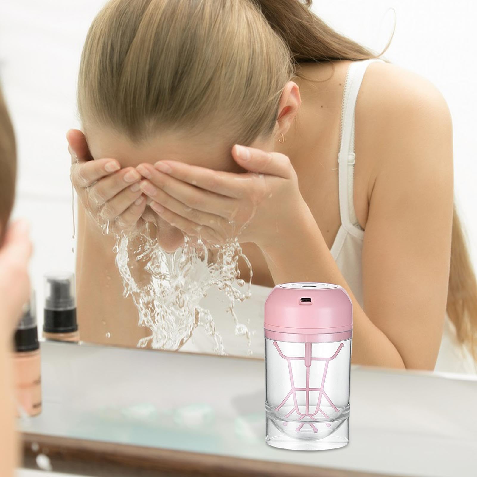 Flagelador de espuma eléctrica Marshmallow Whip Maker - Limpiador facial de espuma para lavado facial y cuidado de la piel, dispositivo de limpieza facial con vaso de espuma, y eficaz para