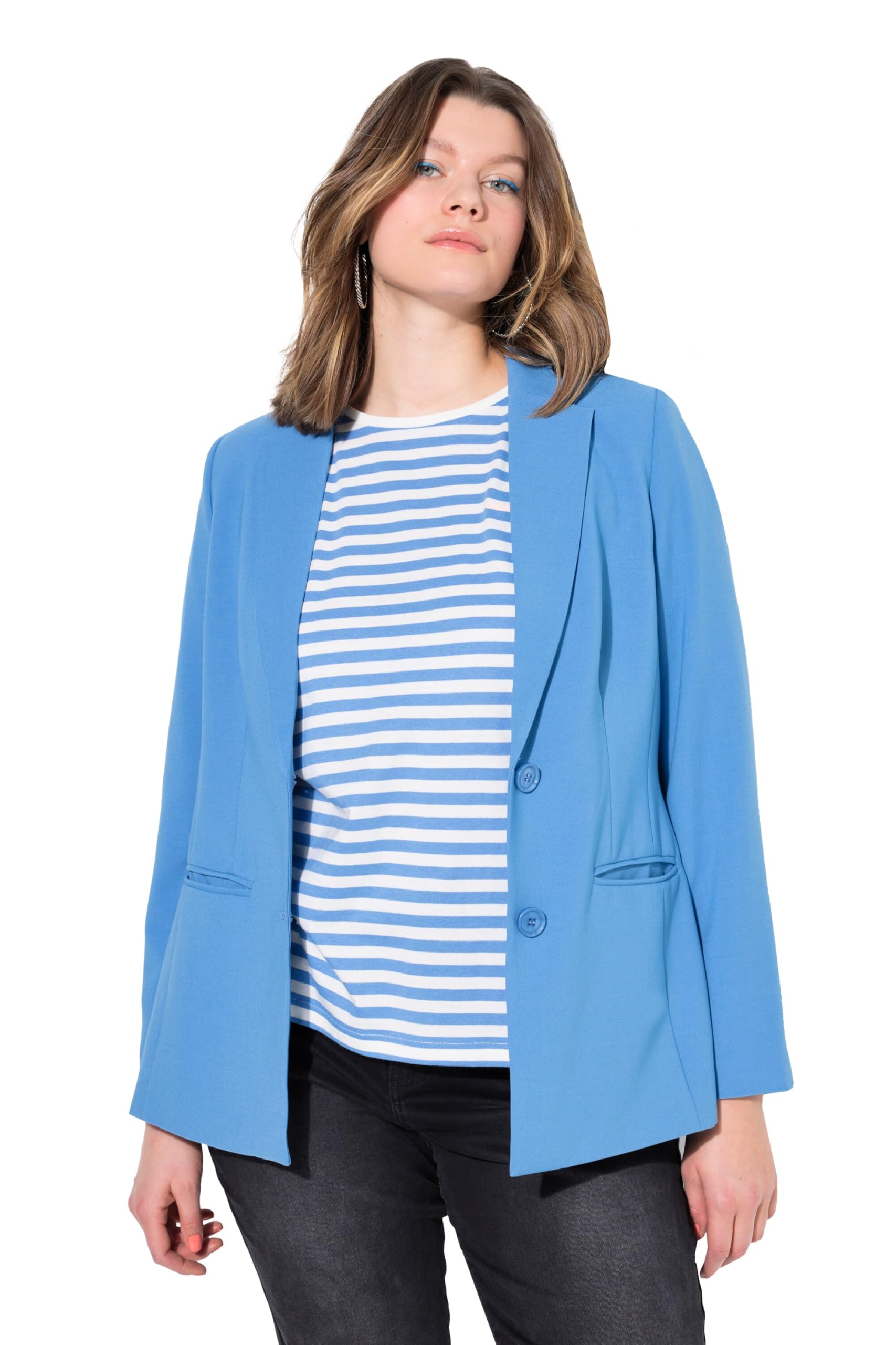 Studio Untold Damen große Größen Übergrößen Plus Size Blazer, Fitted Fit, Reverskragen, Knopfverschluss 838769