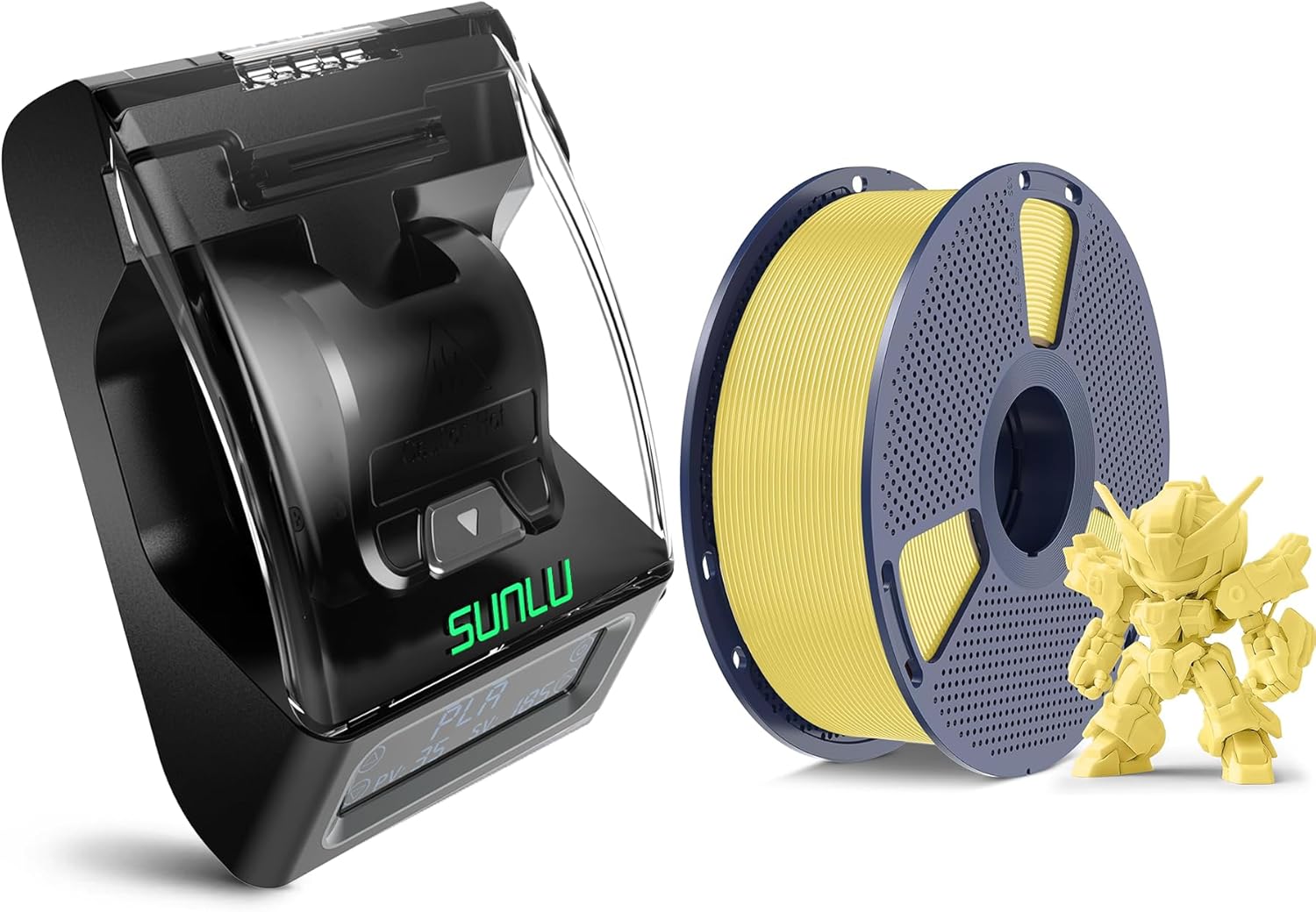 SUNLU High Speed PLA Meta Filament Lemon Yellow 1KG and SUNLU Official Filament Connector Easy to Use with 200PCS PTFE Sleeve