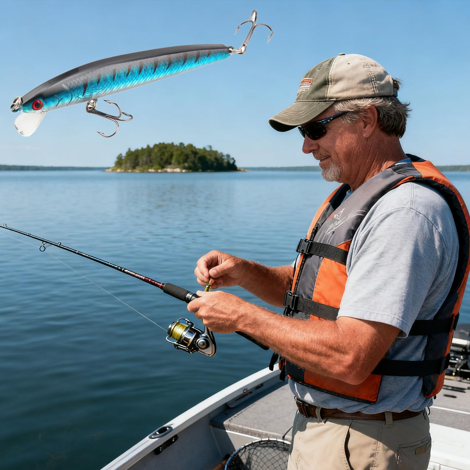Señuelos de Pesca 10 Piezas, Señuelos Realistas de Plástico Duro con Ojos 3D Realistas, Accesorios para Pesca, Cebo Realista para Pesca en Agua Salada y Agua Dulce