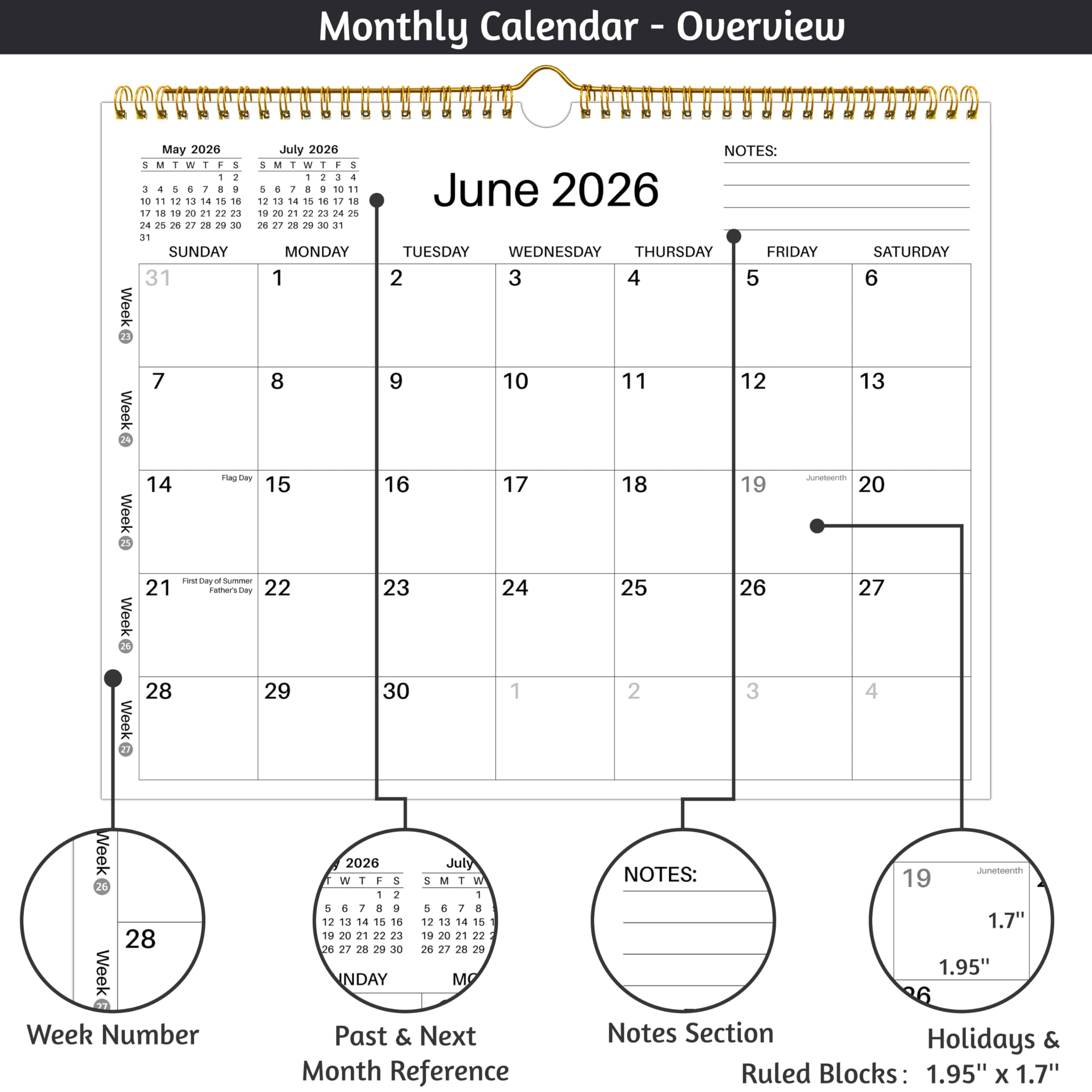 Wandkalender 2026-2027 weiß